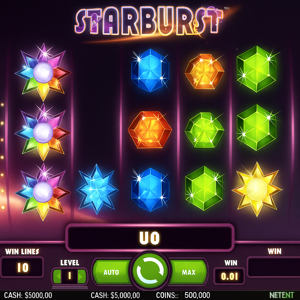 MonacoBet - Starburst Slot Game - NetEnt
